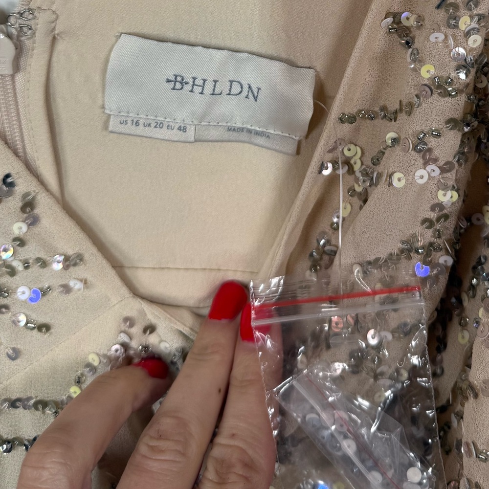 BHLDN Anthropologie Daphne Sequin Formal Bridal Gown Dress - Picture 6 of 9